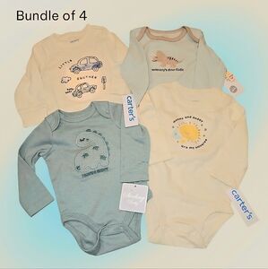 Bundle of 4 Long Sleeve Baby Boy Onesies